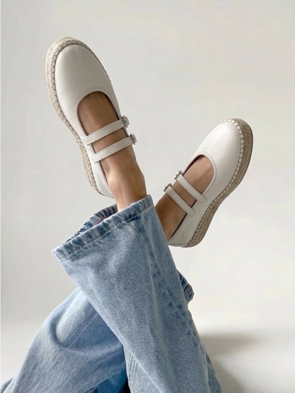 Steve Madden Kids Cream Double-Strap Mary Jane Flats